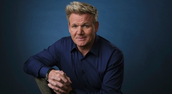 Gordon Ramsay shot with a blue background