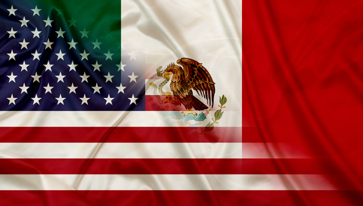 USA Mexico flags